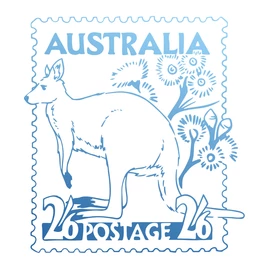 Sunburnt Country- Kangaroo Postage Stamp